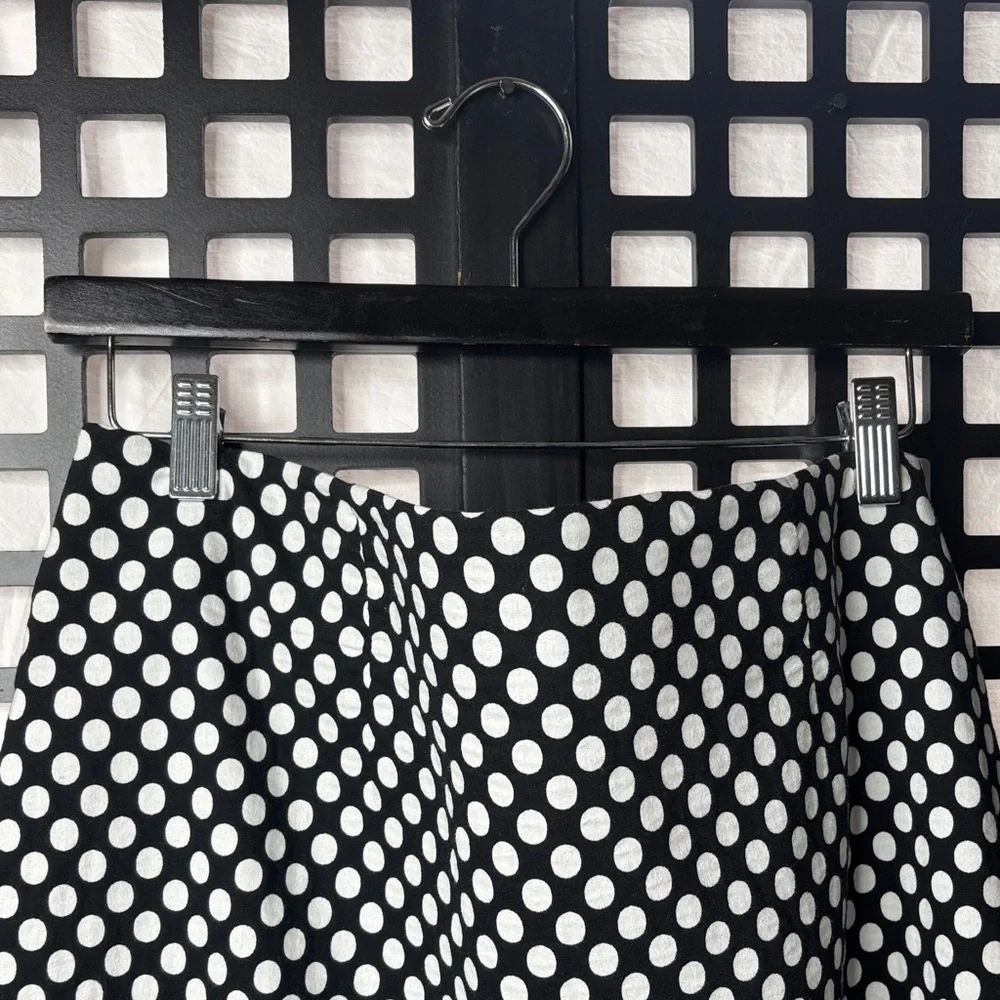 ⚫⚪ Chico's Black White Polka Dot Skirt Size 3 A-Line Stretch Flowy ⚪⚫ - Picture 2 of 12